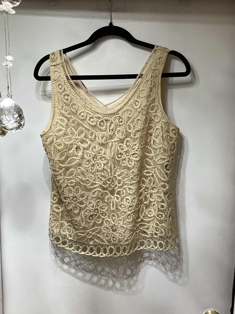 Sigrid Olsen Lace Crochet Shell in Beige - Picture 2 of 2